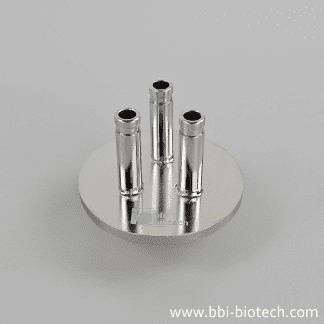 Kopfstück mit 3 Schlaucholiven 6 x 1 mm