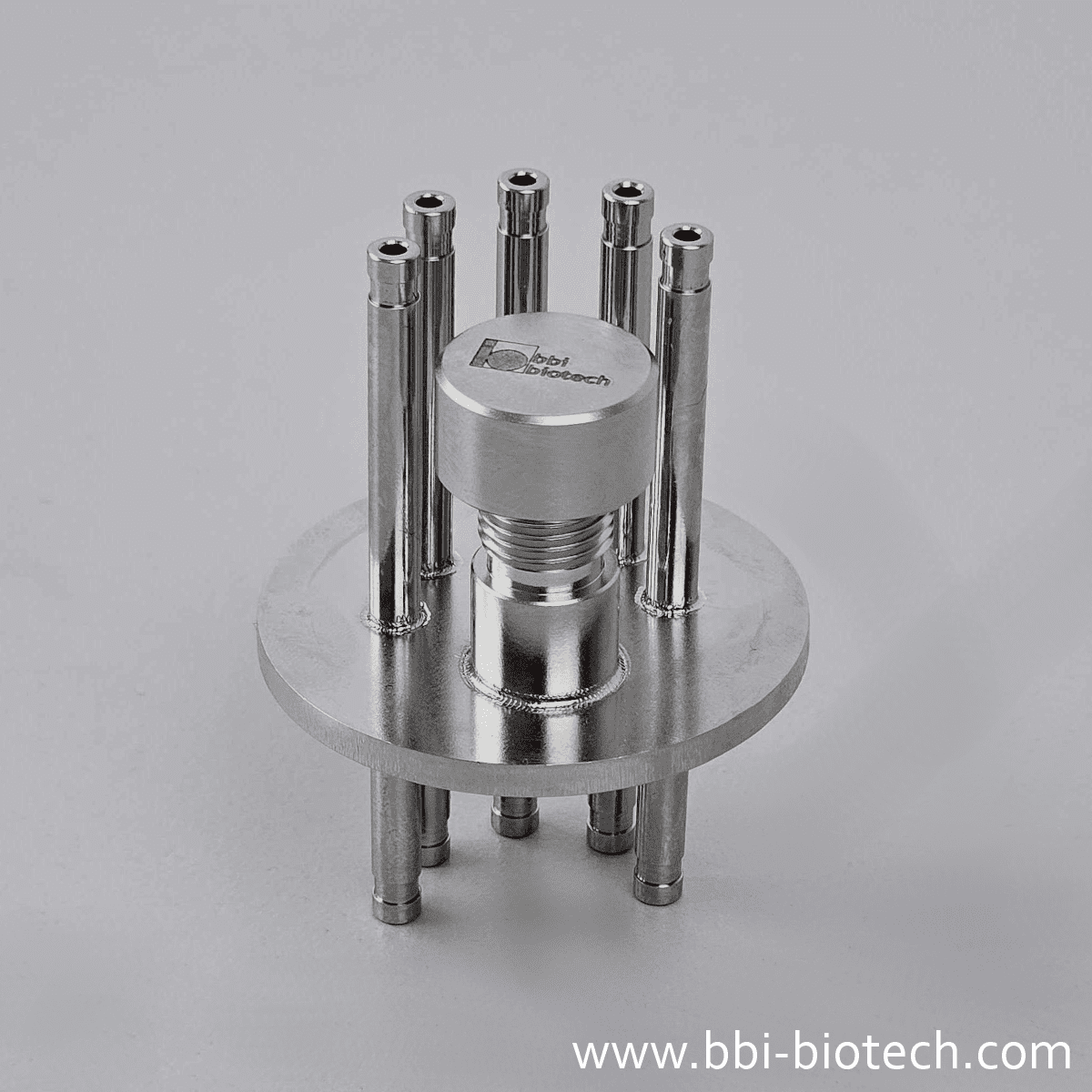 Headpiece with 5 hose nozzles 4 x 1 mm and 1 x Inoculation port