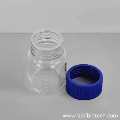 500 ml Weithalsflasche GLS 80 mit Dichtring und Schraubkappe mit Bohrung – Bild 4