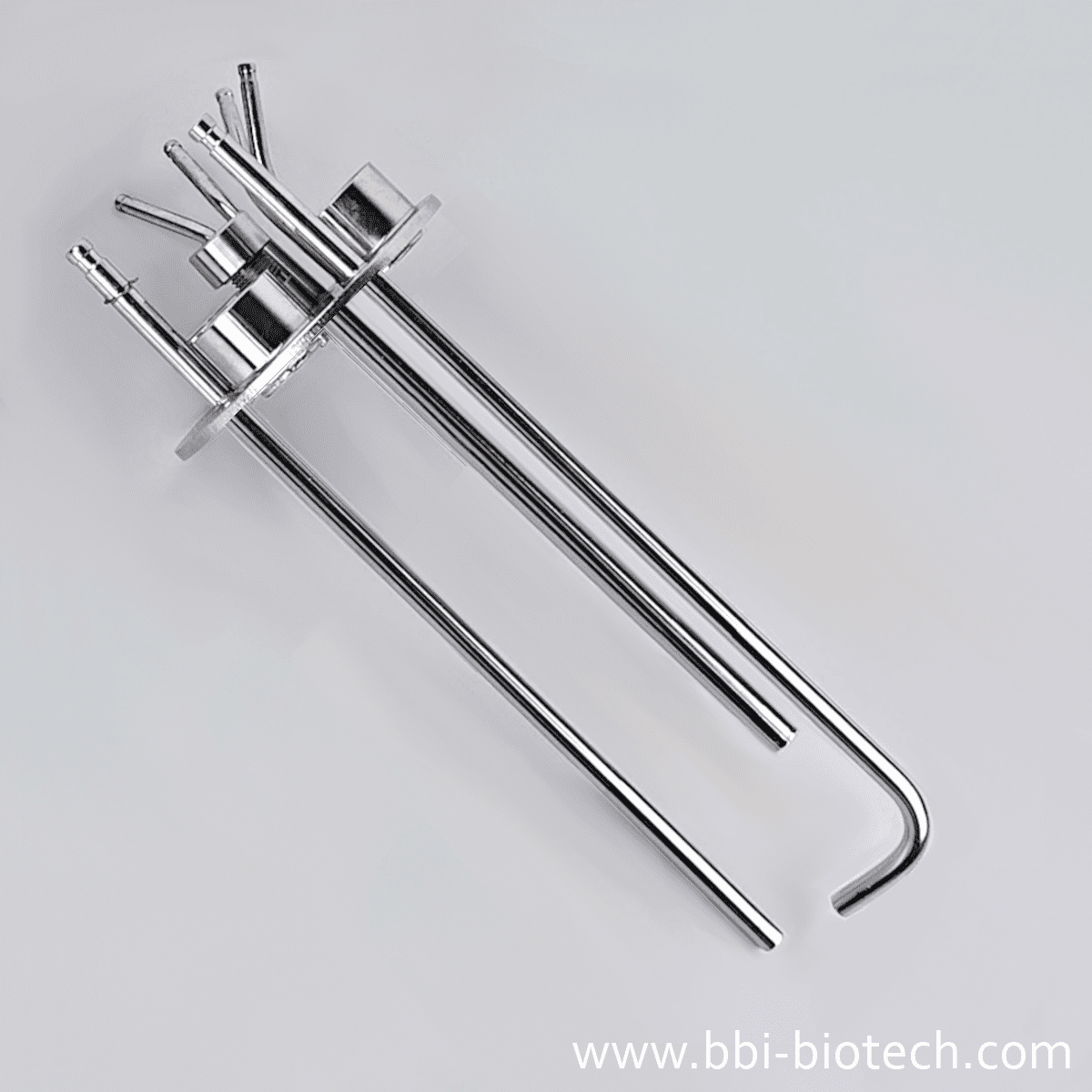 Headpiece for 0,5 L media bottle GLS 80 (3 x Pg 13,5, 1 x inoculation port (with septum), 1 x L-Sparger, 1 x Harvest pipe fixed, 1 x Pt100 sleeve, 4 x hose nozzle) - Image 2